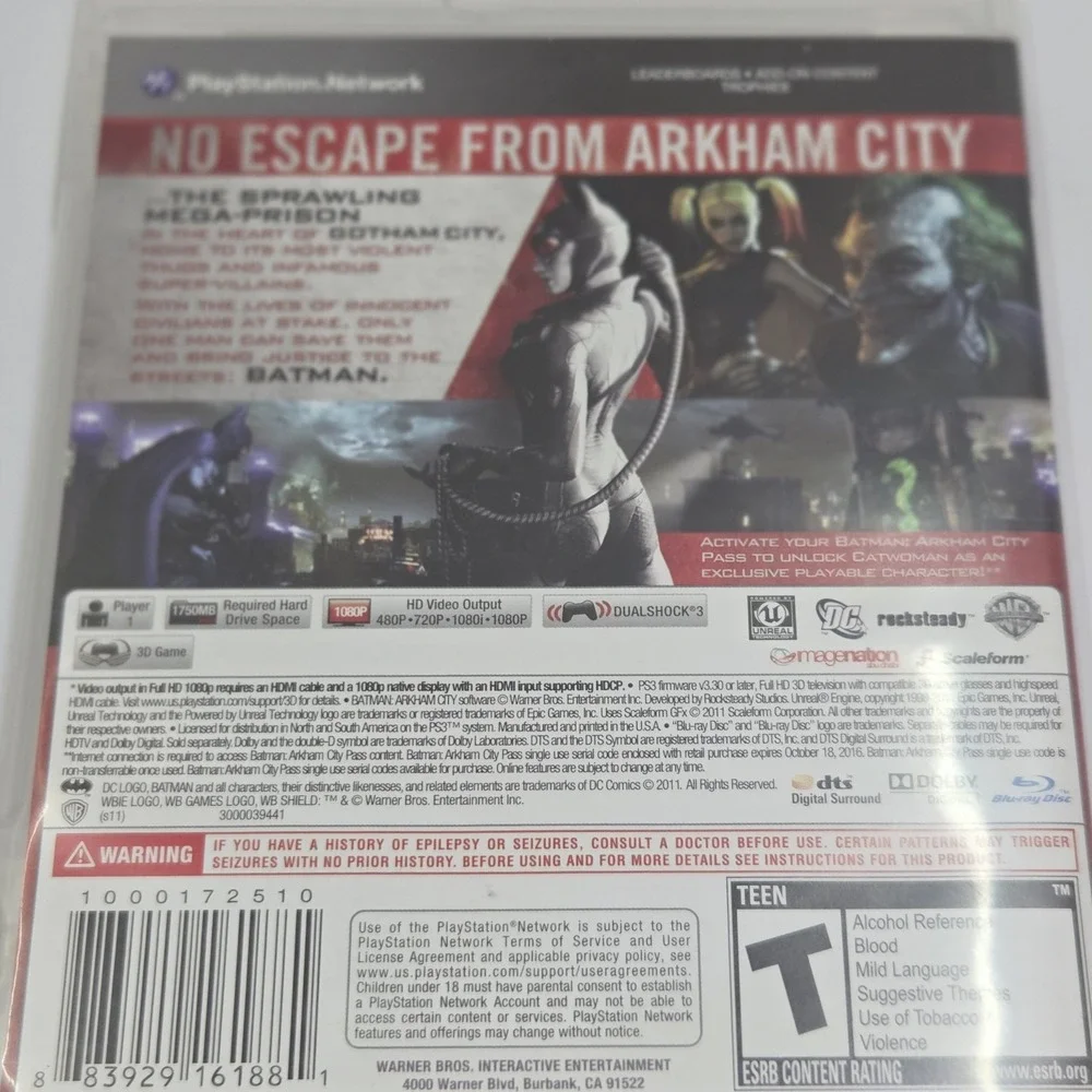 Batman Arkham City PS3 PlayStation 3 2011 Game Complete w/ Manual CIB